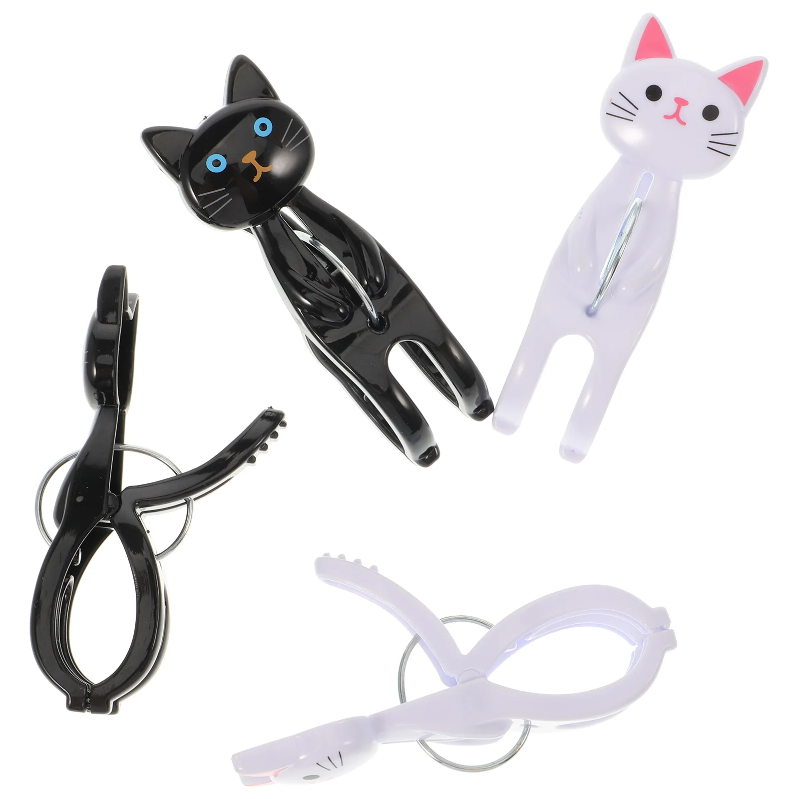 

4 Pcs Cat Clothespin Beach Towel Clips Outdoor Blanket Chair for Chairs Small Plastic Travel