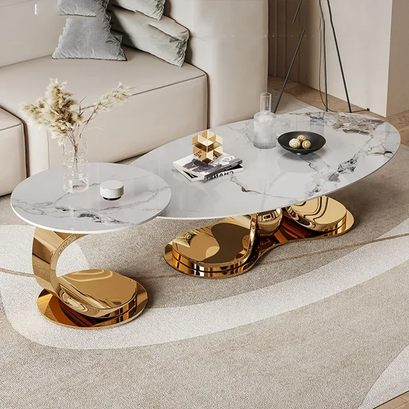 Aesthetic Black Coffee Tables Book Marble Luxury Design Gold Coffee Table Tea Console Table Aesthetic Couchtisch Room Furniture - Detail 1