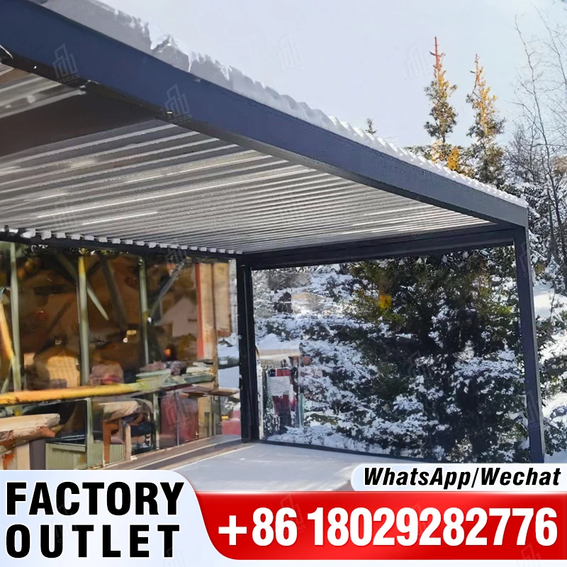 

BLD Sun shade terrace roof remote control electric bioclimatic pergola aluminum outdoor patio cover