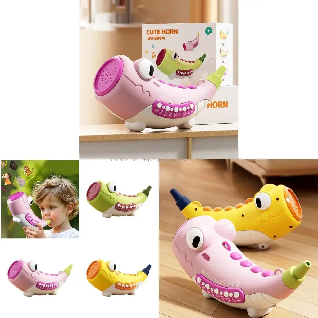

Dinosaur Breathing Exercise Toy Interactive Musical Horn Toy For Children