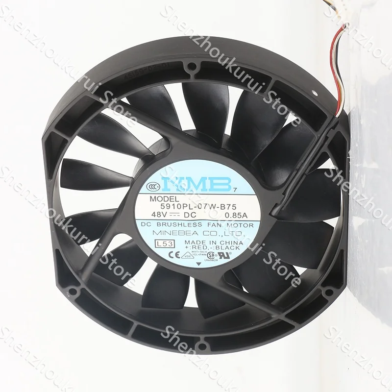 NMB 17025 four-wire 5910PL-07W-B75-L53 cooling fan DC 48V 0.85A AC EC 17CM Ultra-thin industrial cabinet