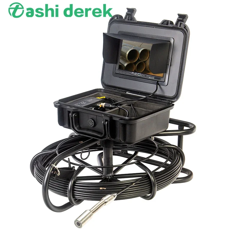 HD 1200TVL 7inch Monitor Portable Borescope System Underwater Pipe Sewer Inspection Video Camera Recording Pipeline Endoscope