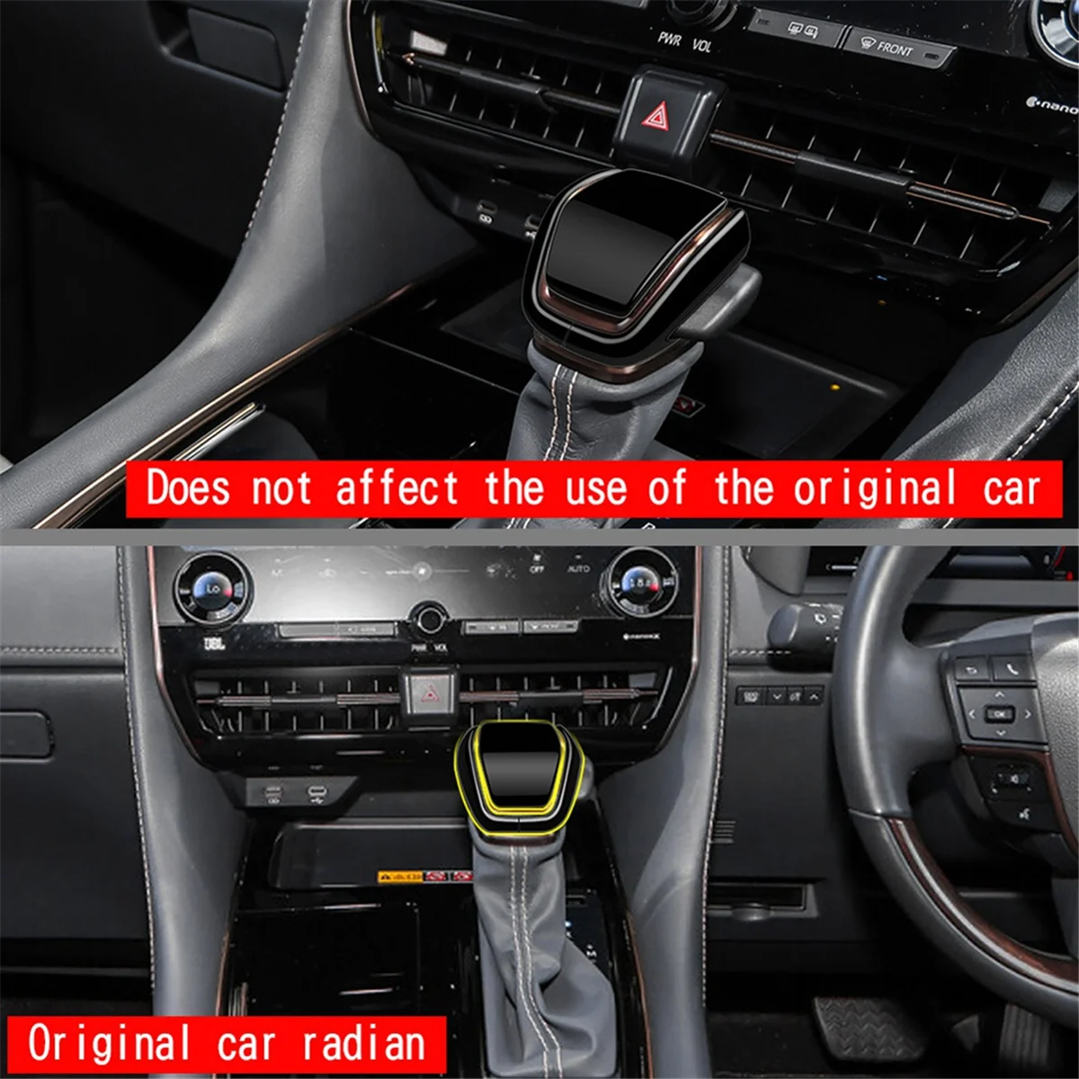 Car Gear Shift Handle Cover Stickers Gear Shift Knob Trim for Toyota ALPHARD/VELLFIRE 40 Series 2023+ Bright Black