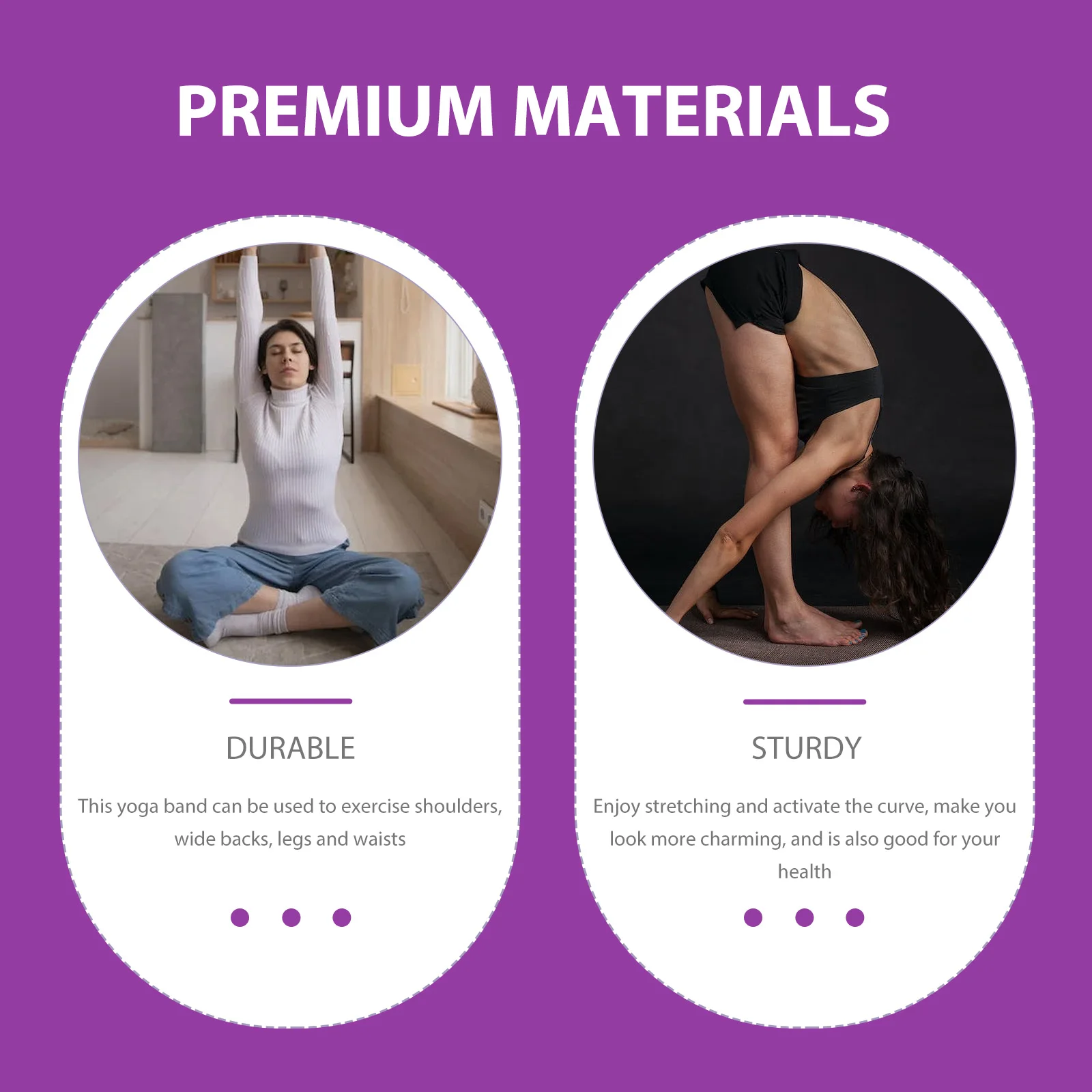 

2Pcs Yoga Stretch Band Premium Inelastic Resistance Strap Exercise Band for Training Home Workout Fitness Gear