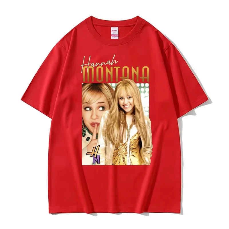 Miley Cyrus Hip Hop Punk Style Men's and Women's Summer High Quality T-shirt Street Wear Hannah Montana 90s Retro T-shirt
