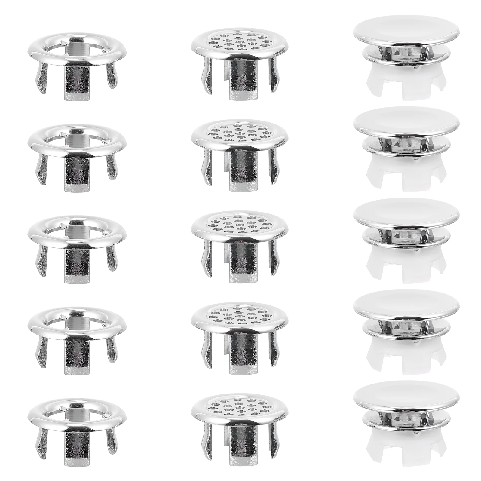 

15pcs Hole Cover Decorative Bath Sink Overflow Ring Durable Replacement Wash Basin Accessory Dressing Table Bathroom Overflow