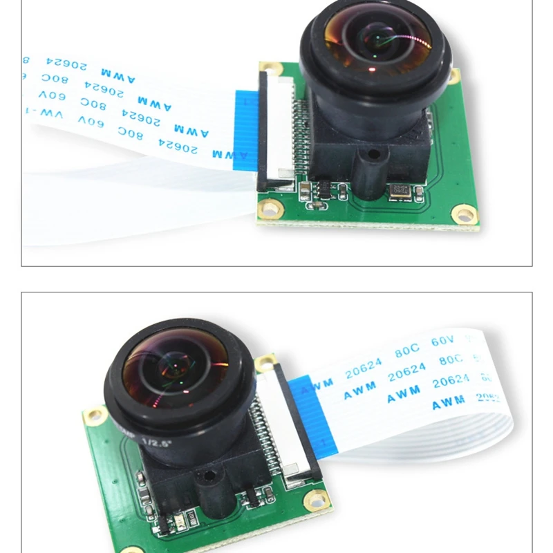 Modul kamera definisi tinggi, 5 juta piksel 32X32 Mm 175 derajat lensa besar kamera cocok untuk Raspberry Pi