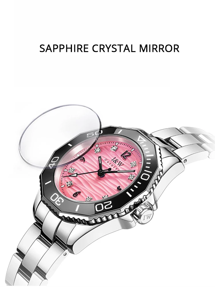 Montres Femmes Switzerland Brand IW CARNIVAL Fashion Quartz Watch for Women Sapphire Luminous Waterproof Women\'s Wristwatch 2024