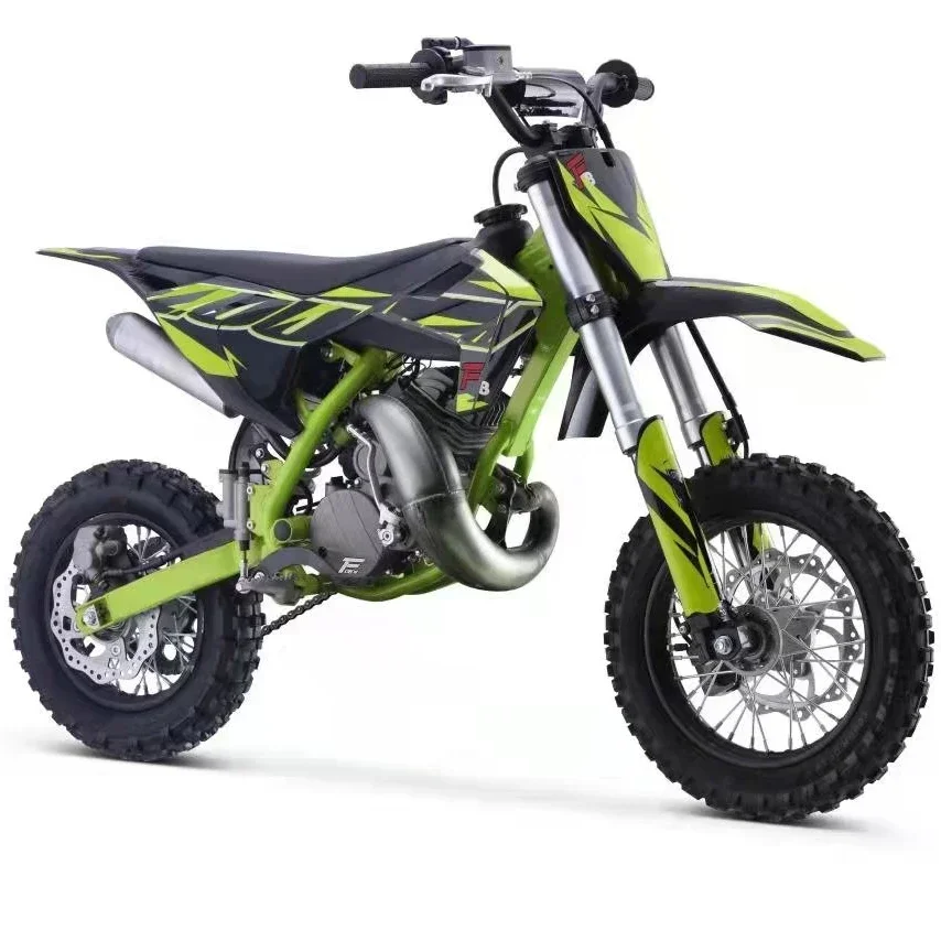 50cc Dirt Bike z hamulcem tarczowym 2-suwowy elektryczny motocykl rozruchowy z pojedynczym cylindrem Air-cool Off Road Cross Pit Bike dla dziecka