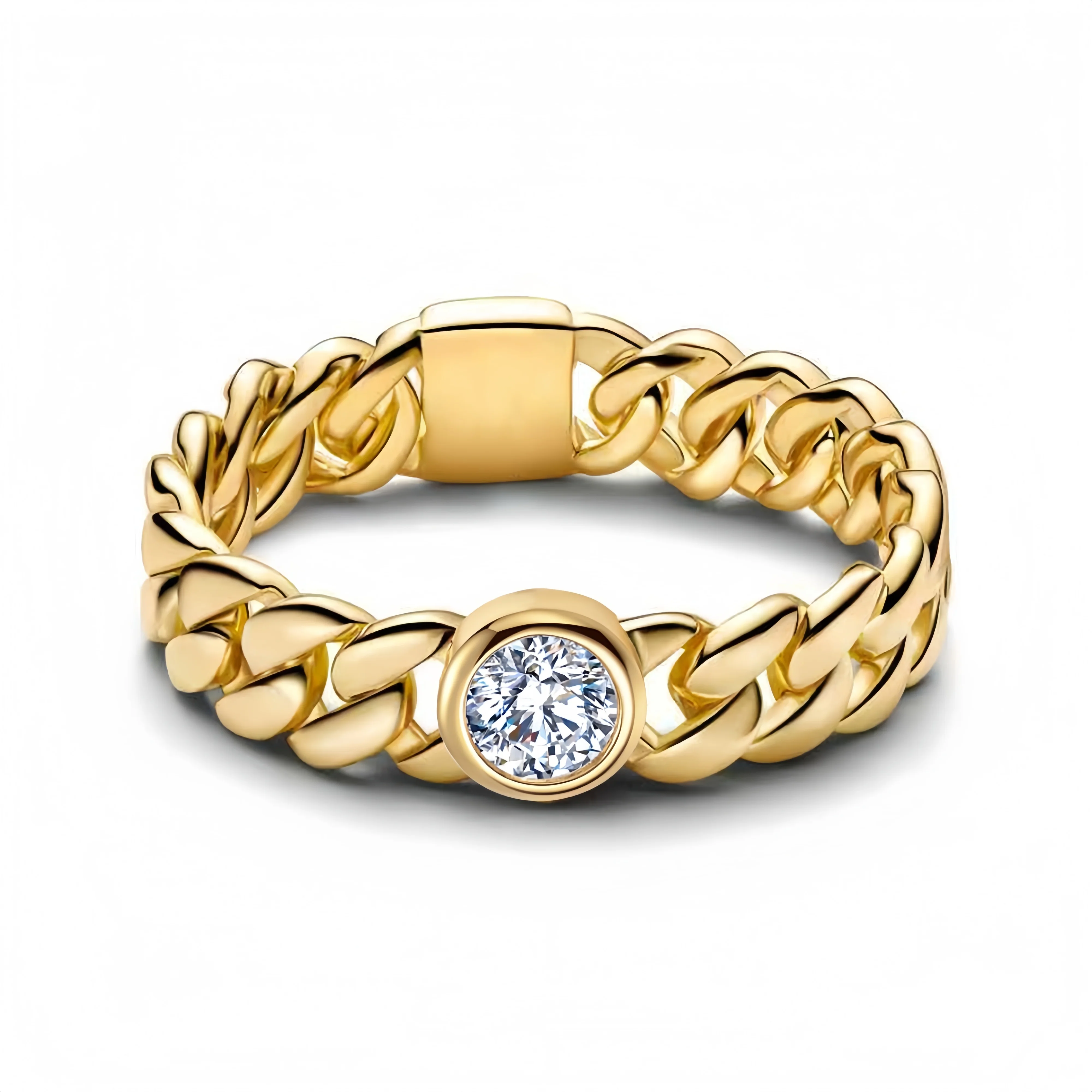 Women's 925 Sterling Silver Engraved Signet Ring with Zircon