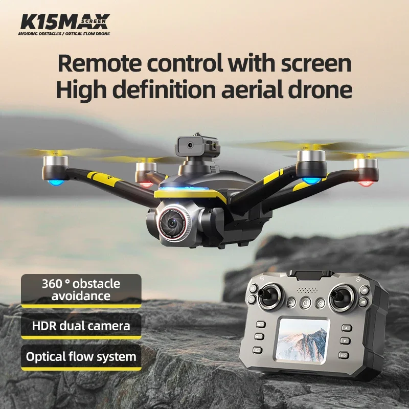 New K15 MAX Drone GPS 4K Professional 3-Axis PTZ HD Dual Camera 5G WIFI FPV 360° Laser Obstacle Avoidance Brushless Motor Drone