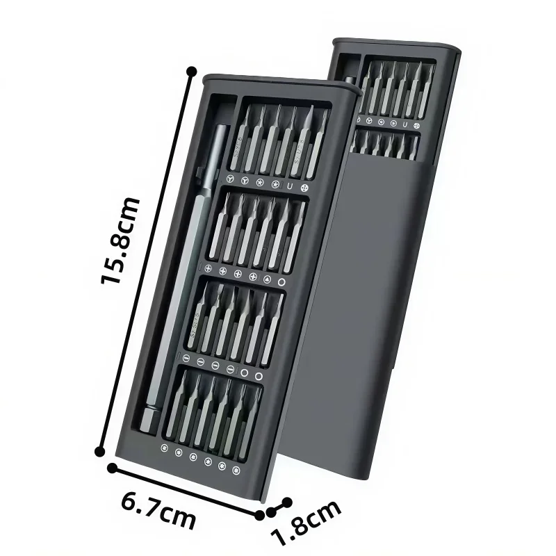 25 in 1 Mini Handle Magnetic Precision Screwdriver Set 24 Batch Heads for Mobile Phone/PC Repair - Portable Repair Tool