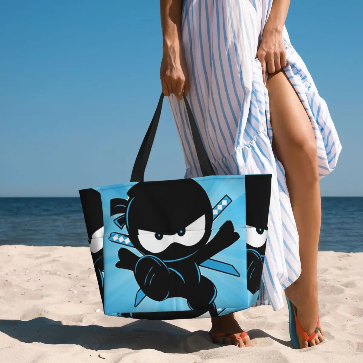 

Ninja Kidz Beach Tote Bag Sport Gym Yoga Duffle Large Tote Bag Women Travel Bag Fitness bag