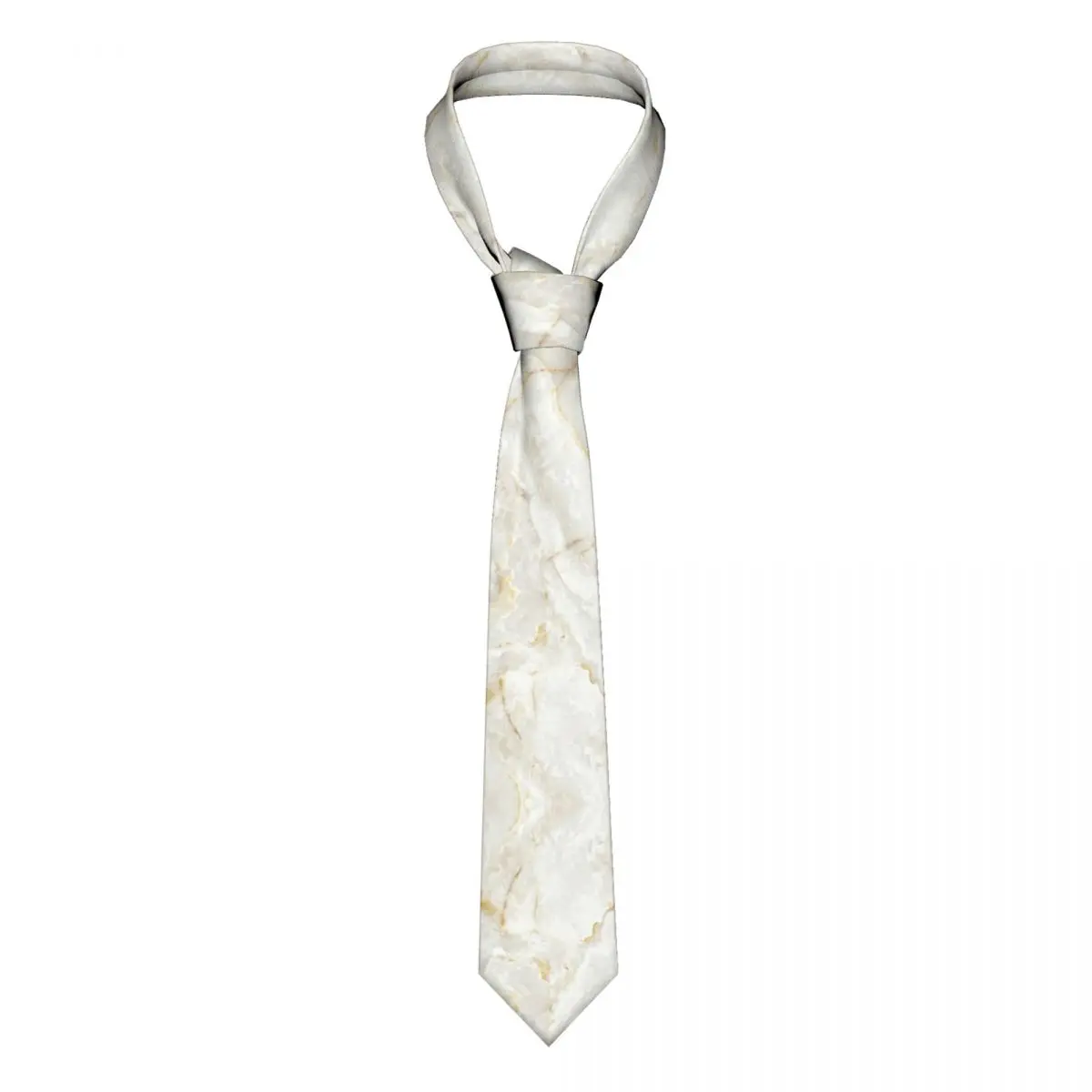 Marble Nordic Style Neckties Men Women Fashion Polyester 8 cm Wide White and Gold Neck Ties Daily Wear Gravatas Cosplay Props