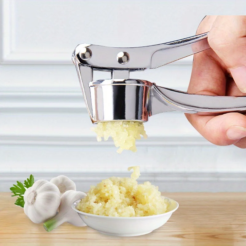 Prensa de ajo profesional de acero inoxidable, picadora resistente para jengibre y nueces, sin esfuerzo para apretar, diseño fácil de limpiar