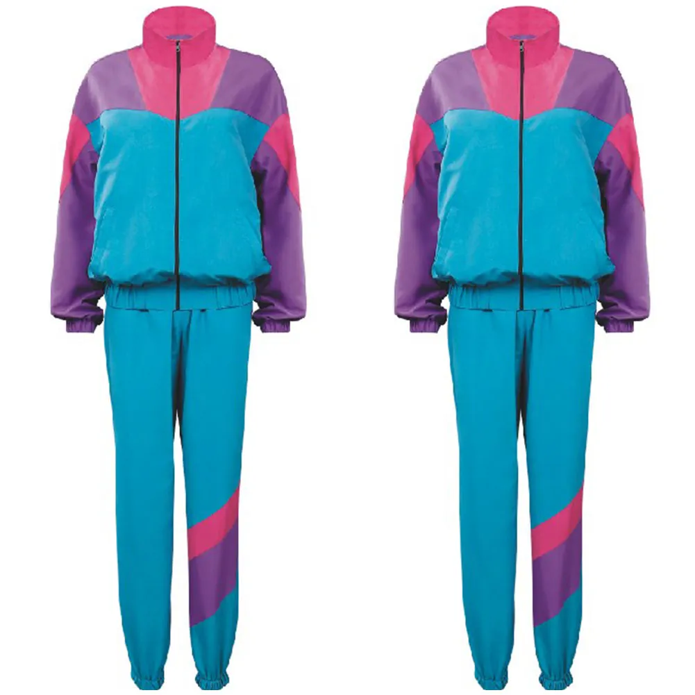 Hip-pop Stage Performance Cosplay Costume Sportswear Tracksuit Women 80s Windbreaker Outfits Halloween Carnival Party Suit