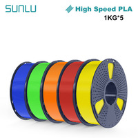 SUNLU 5KG High Speed PLA 3D Printer Filament 1.75mm Fast Printing Speed 600 mm/s Neatly Wound for FDM 3D Printing Materials