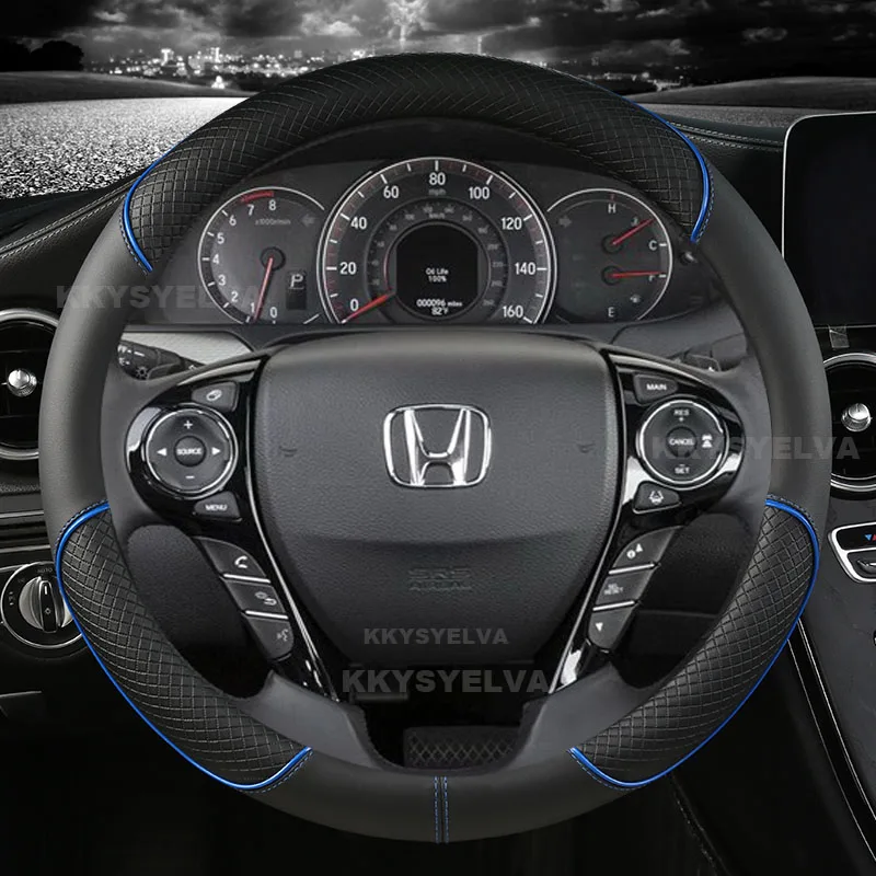 PU Leather Car Steering Wheel Cover For Honda Accord 9 2013-2017 Crosstour 2013-2015 Odyssey 2013 2014 2015 Auto Accessories