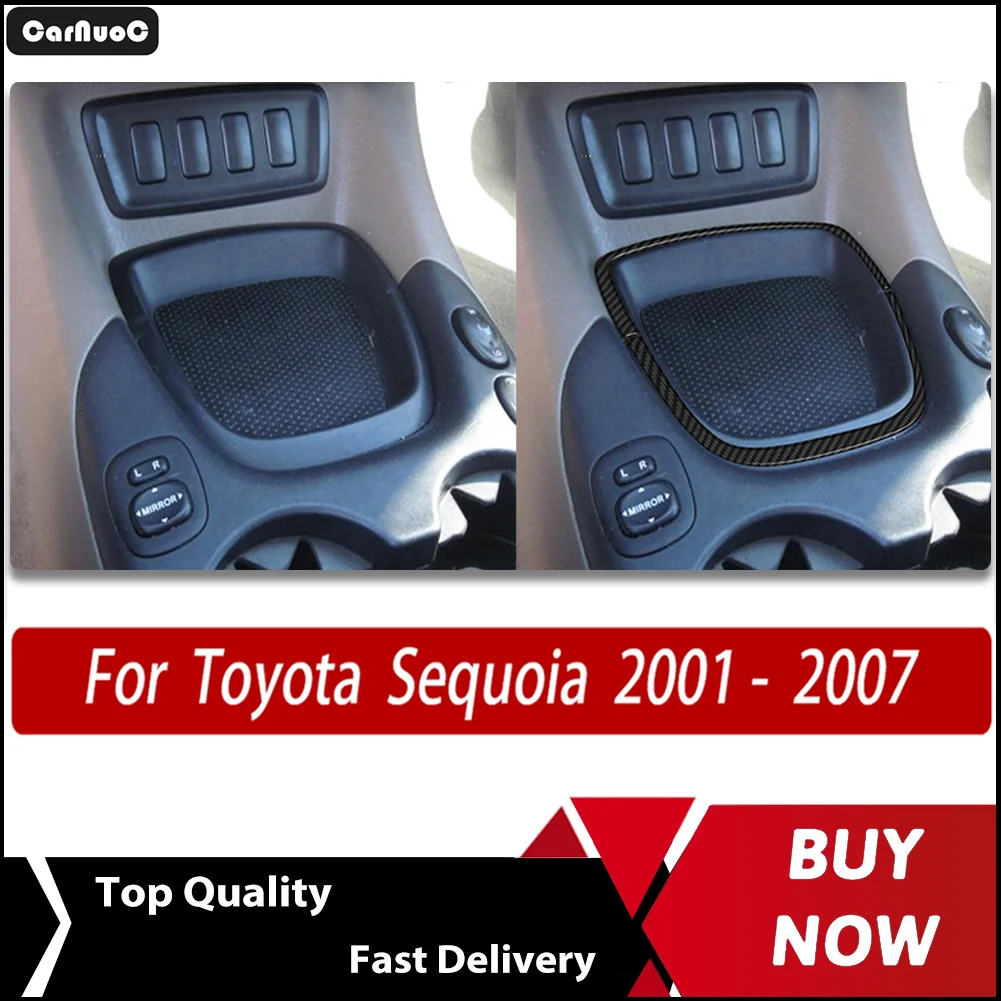 

Carbon Fiber Car Interior Upgrade Kit - Central control storage box Trim Decals For Toyota Sequoia XK30 XK40 2001- 2007