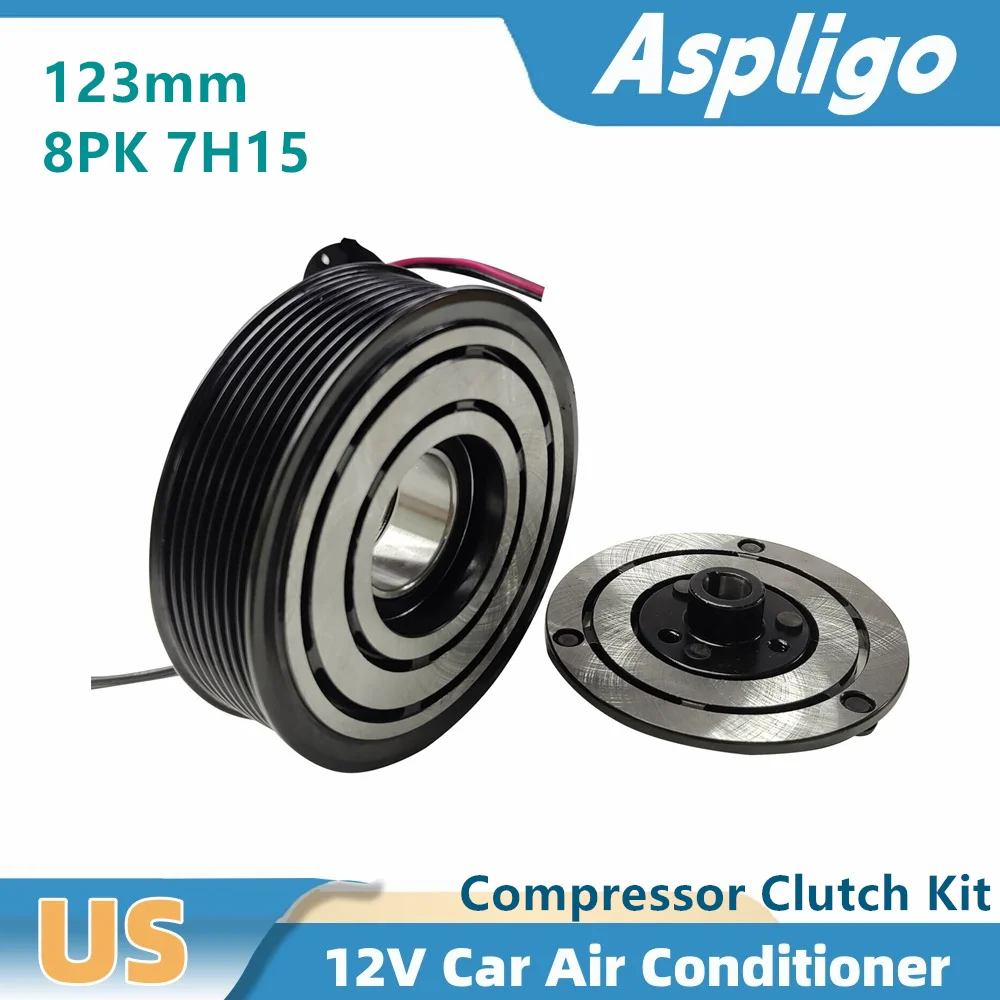 

Aspligo 9238105NUI 9238105NUV 12V 8PK 123mm Car A/C Compressor Clutch Kit Air Conditioner CLUTCH P-COMP. 7H15 SD708 SD709