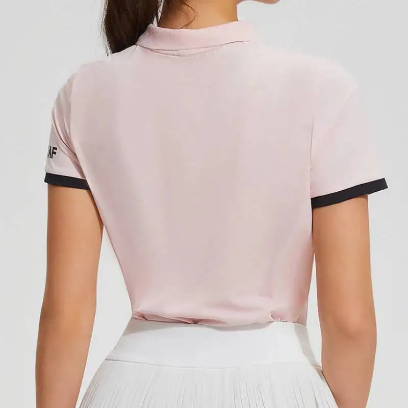 

Women Golf Clothing Summer Polo Shirts Short Sleeved Outdoor Quick Drying Stretchy Fiess Sports Tops Tennis T Shirts