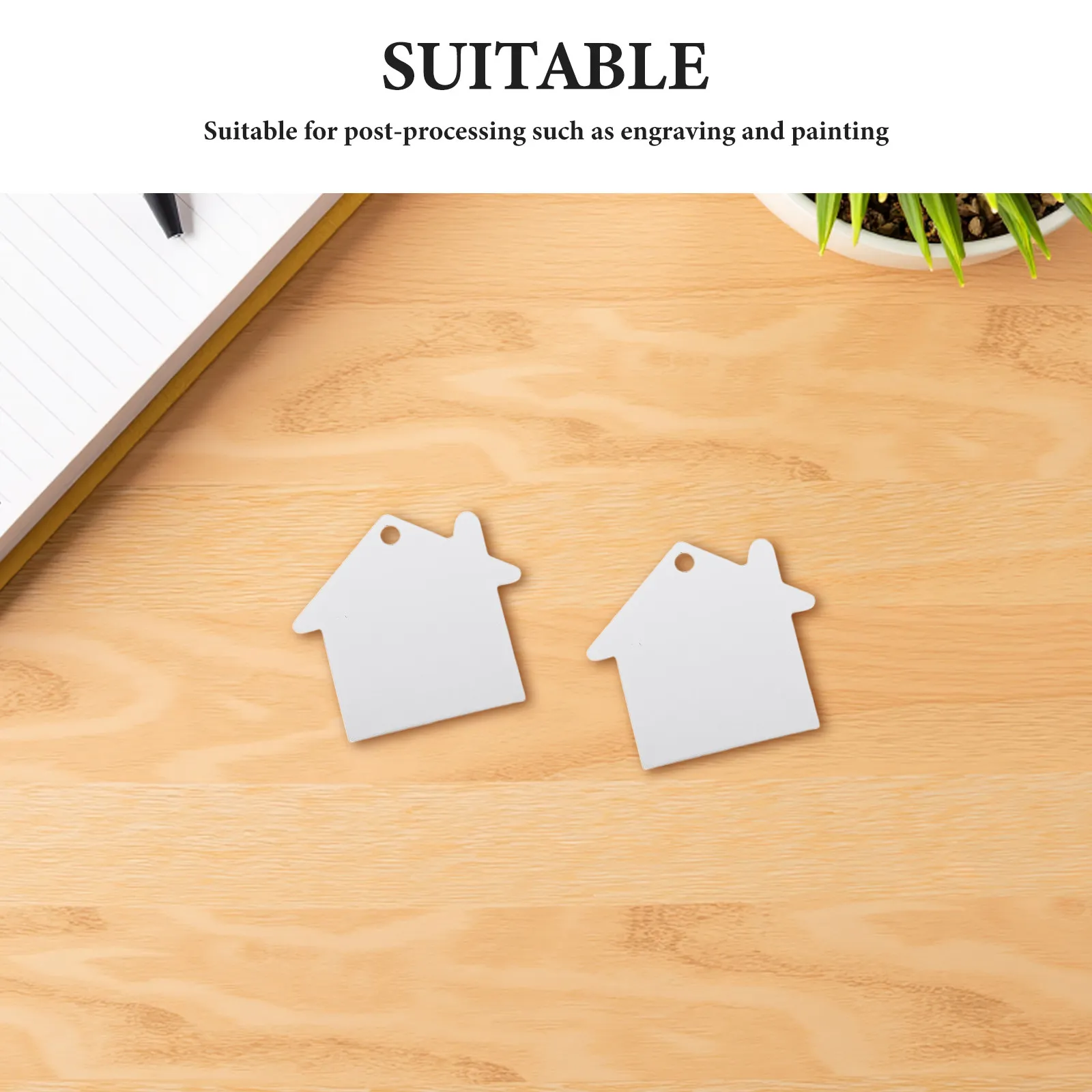 20Pcs Aluminum Tags Blank Shape Stamping Blanks Smooth Edges DIY Metal Heat Transfer Blanks 1.5x1.4 Silver Engraving
