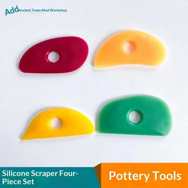 Non-Toxic Soft Rubber Ceramic Scraper Set 3-10Pcs Solid Color Multi Function for Baking Cooking Kitchen Surface Cleaning