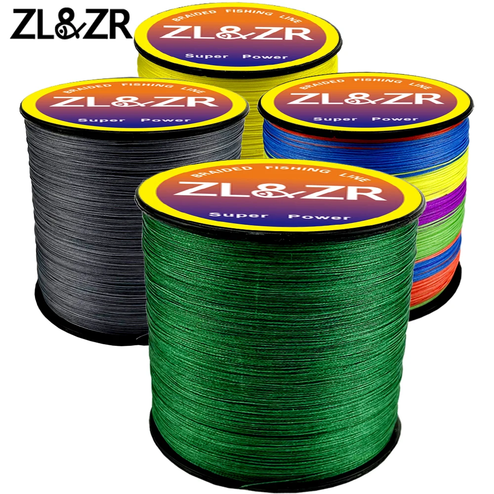 ZLZR 300M 500M 1000M 12 Strands PE Braided Fishing Wire Multifilament Super Strong Fishing Line Japan Multicolor