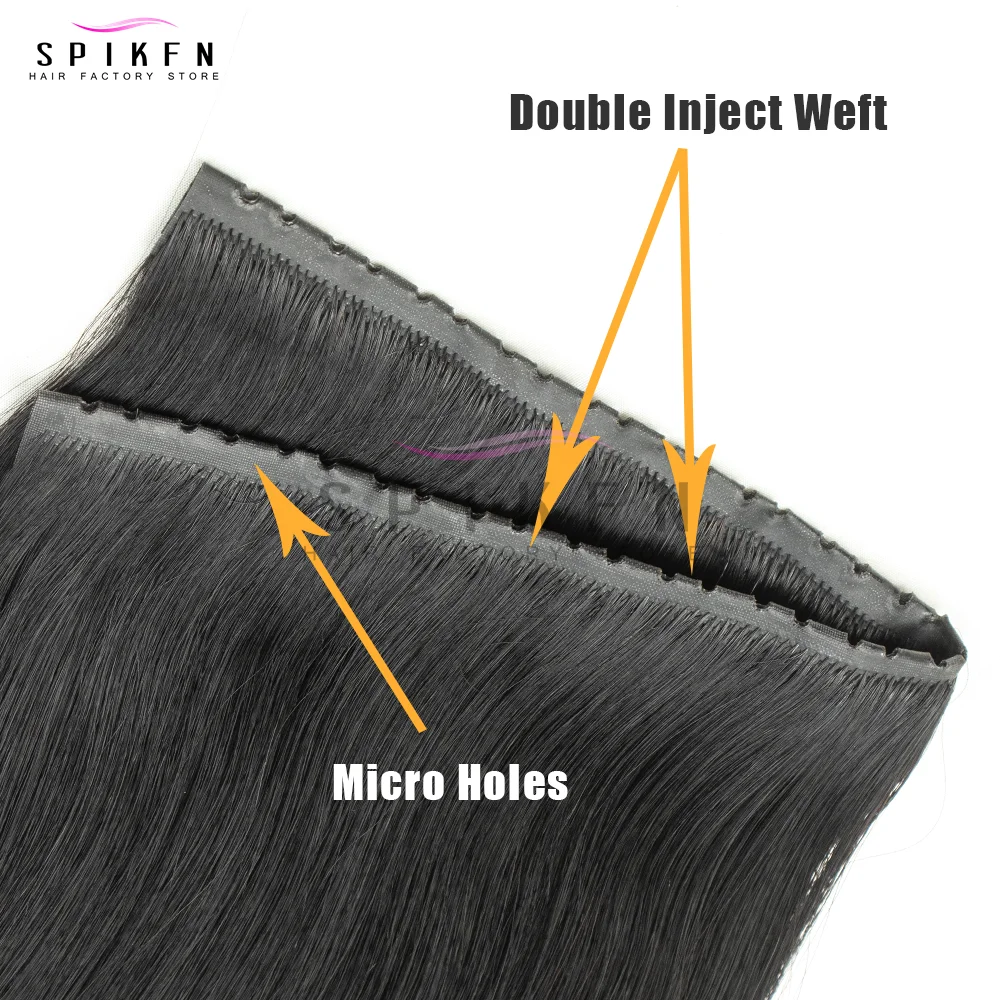 네이처 블랙 컬러 더블 인젝션 XO 홀 웨프트 인모 헤어 익스텐션 마이크로 헤어 인비저블 트윈 탭 웨프트 헤어 내추럴 스트레이트