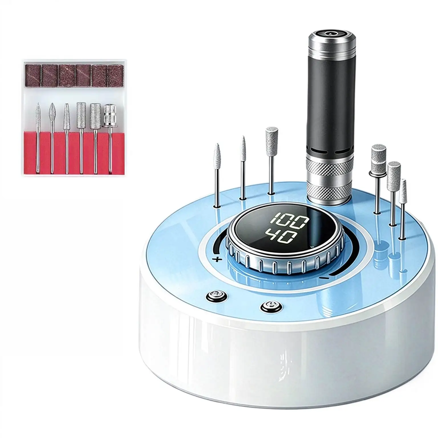 Electric Cordless For Nail Drill Machine for Acrylic For Gel Removal Manicure Sander 40 Adjustment Low Noise Rechargeable