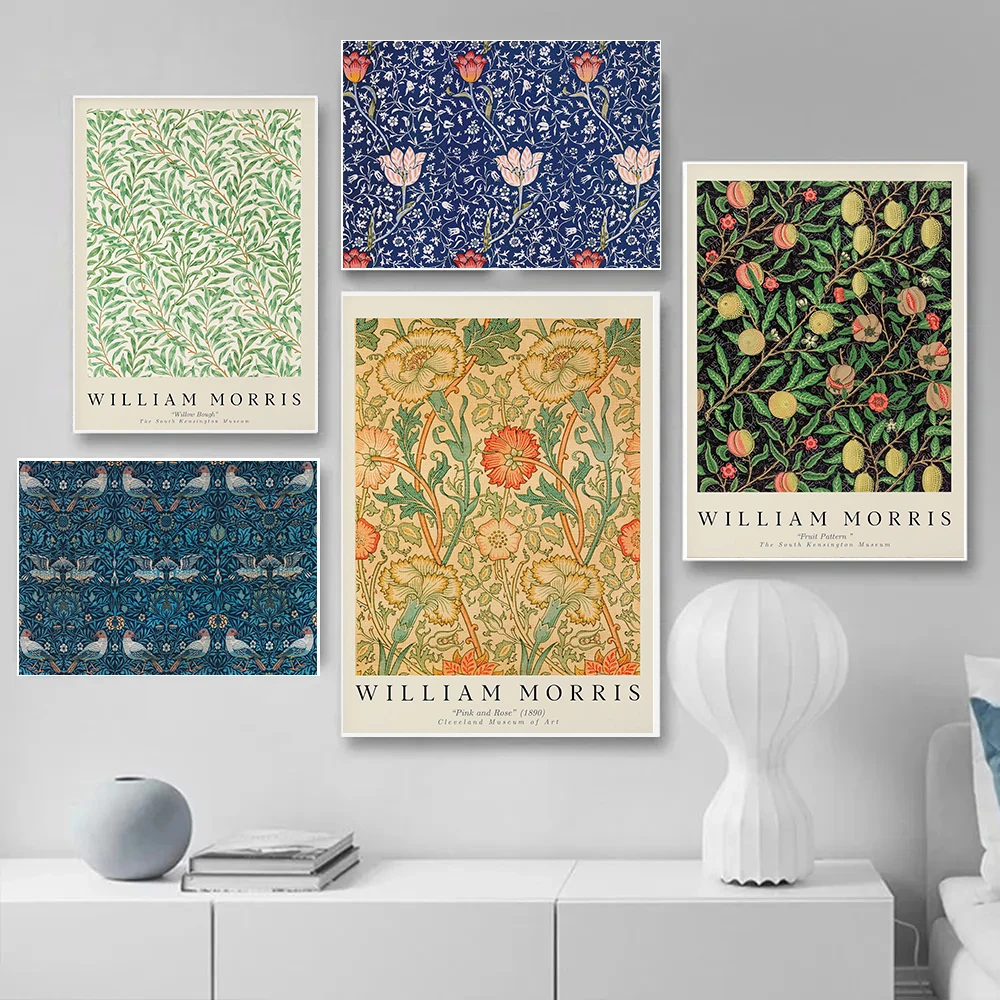 William Morris Vintage Flower Botanical Posters Classic Patterns Prints Canvas Painting Wall Art Pictures Home Living Room Decor