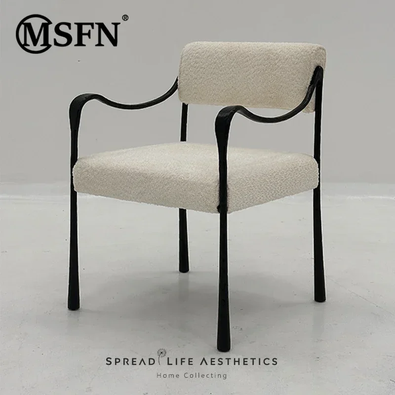 TAO Design Retro Style Iron Copper Dining Chair Model Room Villa Restaurant Private House