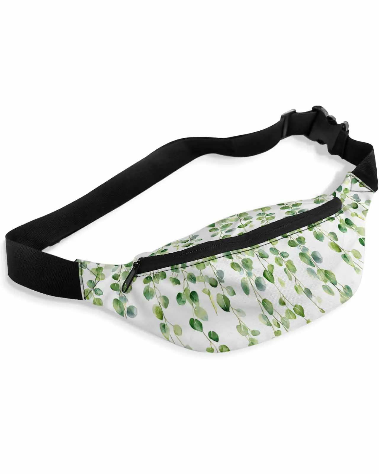 

Modernism Eucalyptus Leaf Spring Plant Waist Bag Women Men Belt Bags Large Capacity Waist Pack Unisex Crossbody Chest Bag