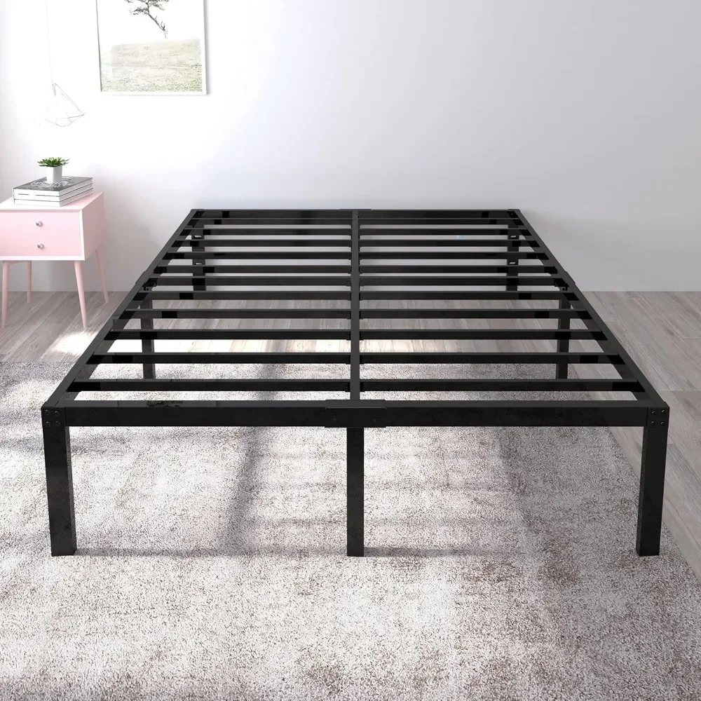 

18 Inch Tall 3500lbs Heavy Duty Bed Frame Metal Platform/Maximum Storage/Mattress Foundation/Steel Slats Support/Noise Free