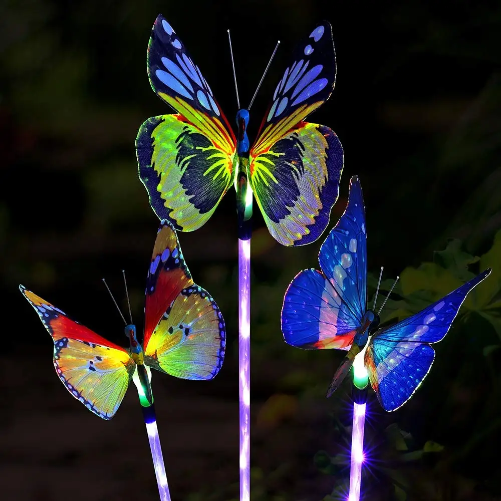 Solar lights outdoor Multi-color Changing LED Solar Lights Butterfly Landscape Decoration Stake Lights For Garden Pathway