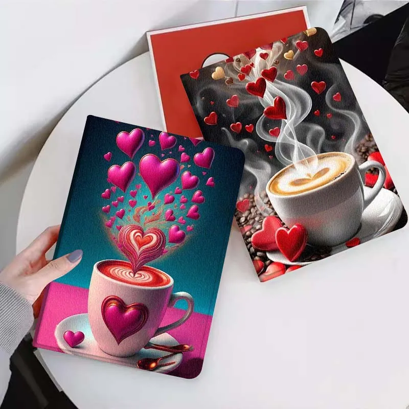 

Чехол для планшета с рисунком Love Coffee Art для Xiaomi Mi Pad Mini 4 5 6 7 SE Pro Plus Redmi Pad 2 SE 2025 8.8 11, складной, подарок
