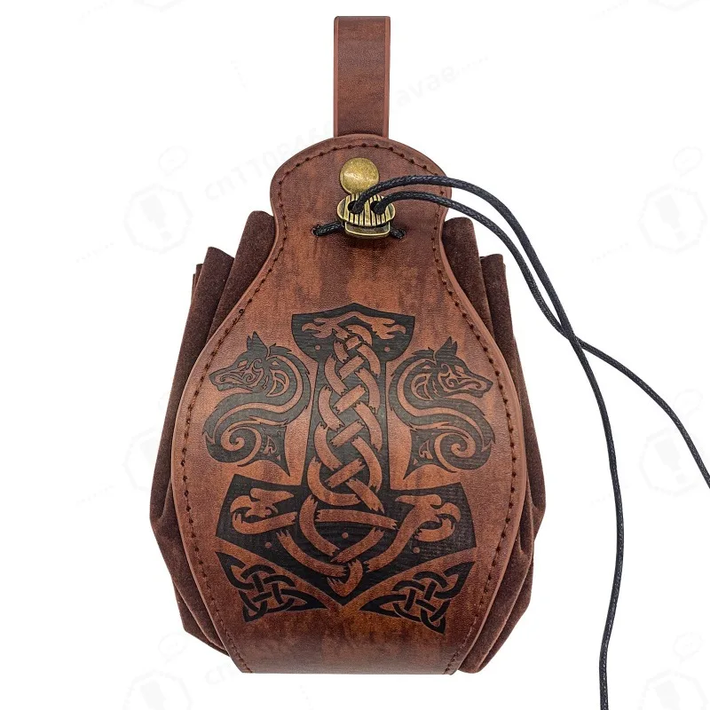 Viking Medieval Belt Pouch Retro Waist Bag Coin Purse Halloween LARP Cosplay Prop