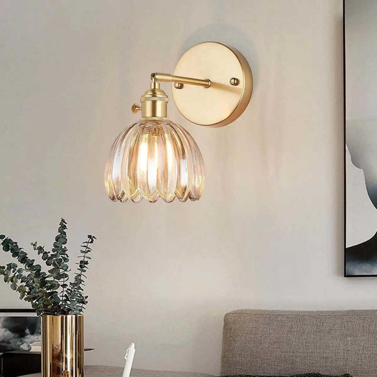 E27/E26 glass wall lamp Nordic hallway corridor bedside bathroom mirror front light fixture view 3
