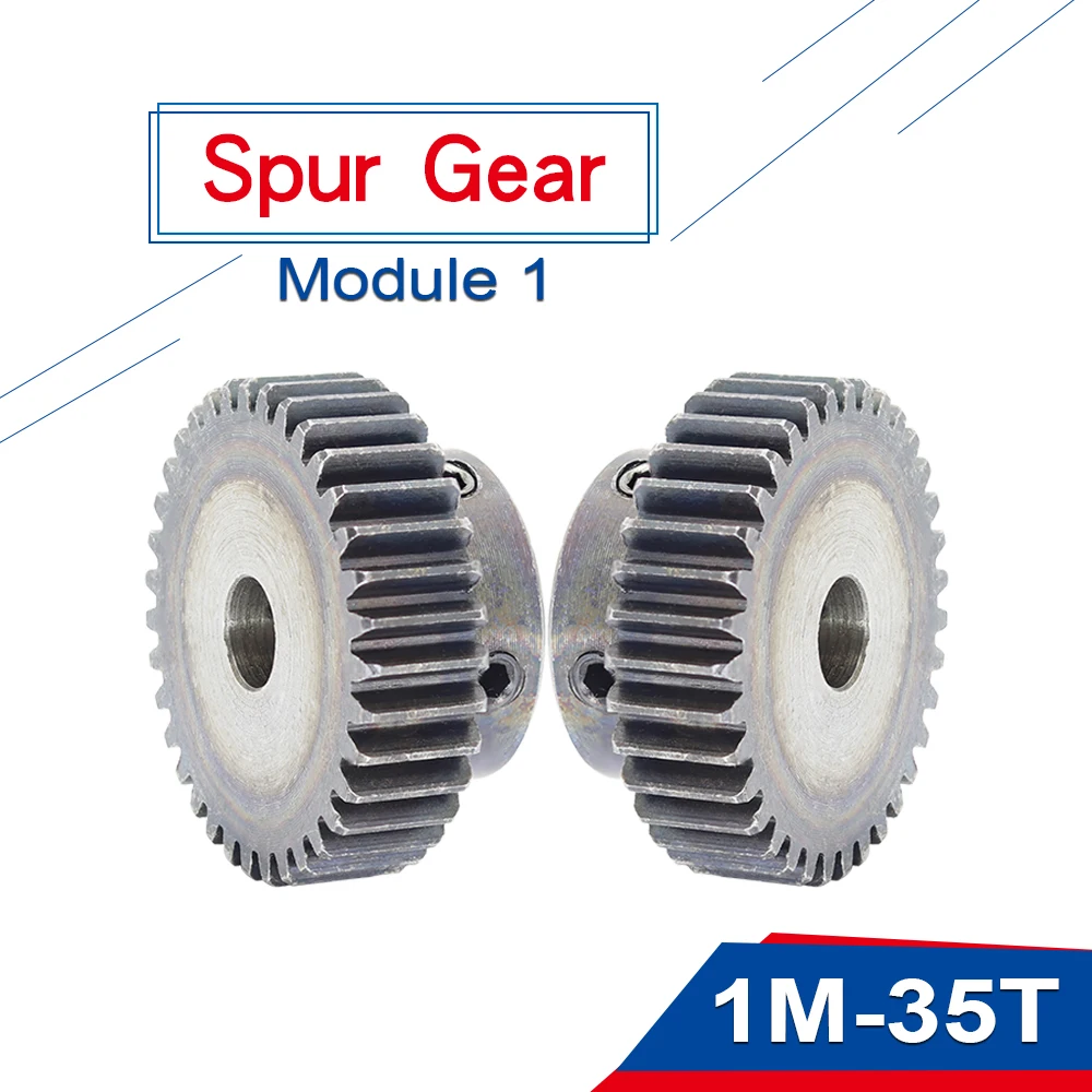 

1 Piece 1M35T Spur Gear Bore 6/6.35/7/8/10 /12/12.7/14/15/16/17mm Motor Gear Low Carbon Steel Material Stable Gear for motor