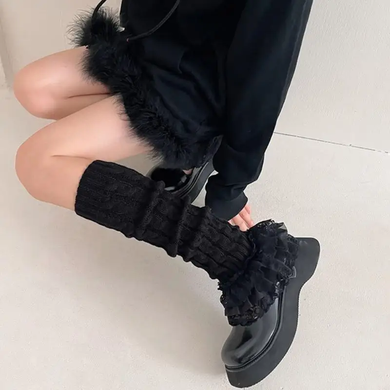 

Women's Knee Warmers Boot Cuffs Knit Foot Cover Leg Socks Knee High Leg Warmers