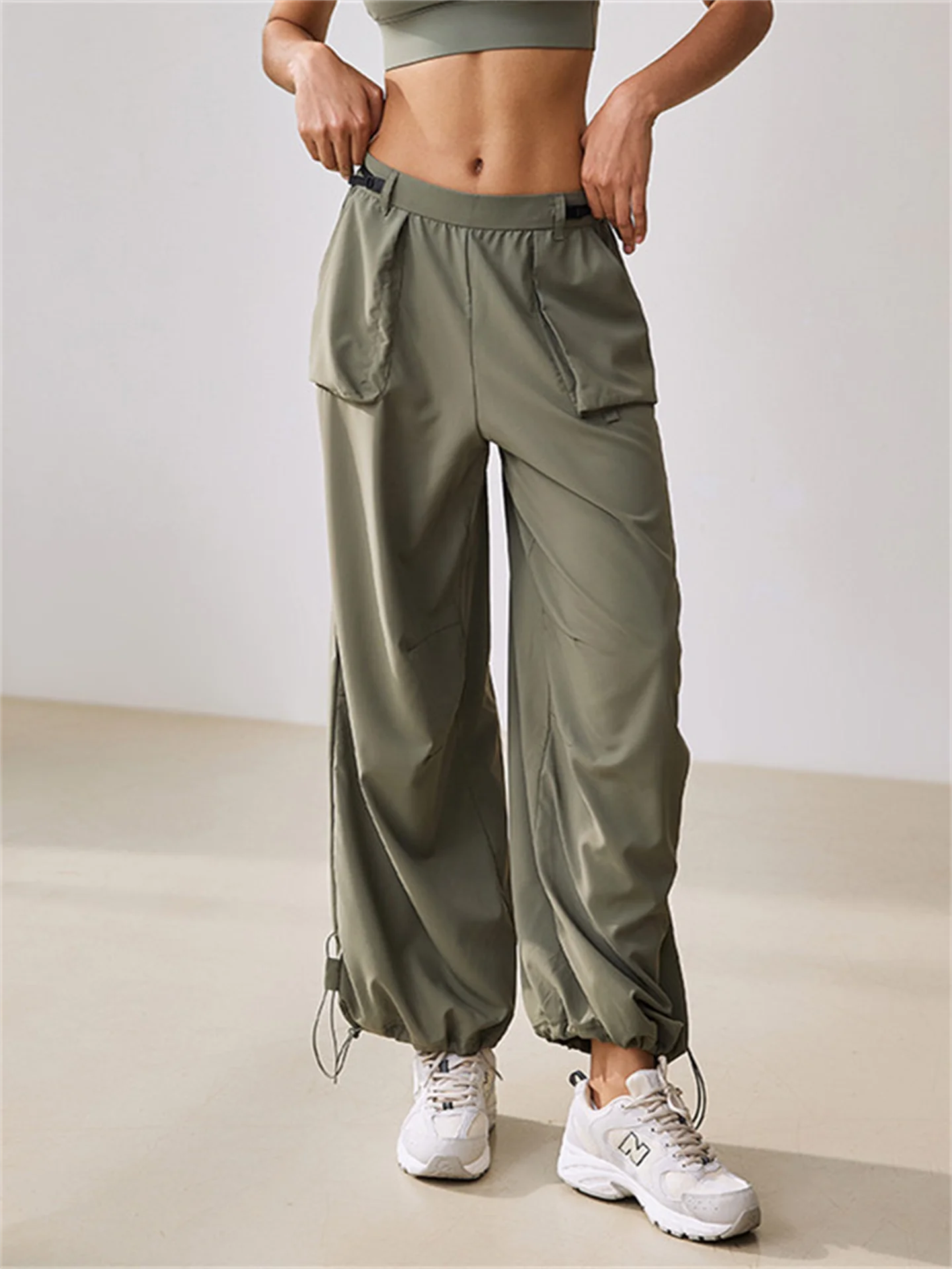 

American Sle Spicy Girl Loose Fit Qui Dry Outdoor Mountain Climbing Women's Sport Pants High Waist Long Trousers