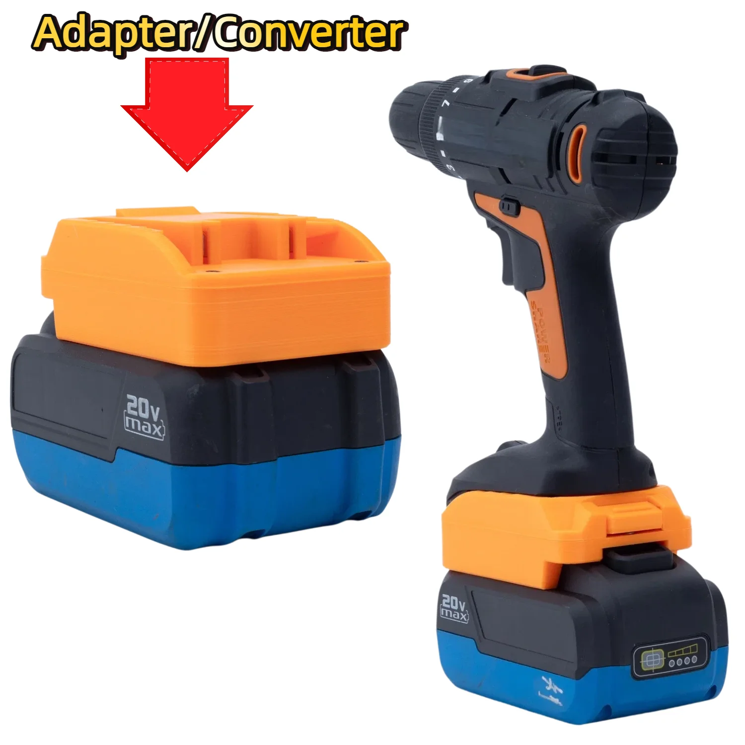 Battery Adapter/Converter for Mastercraft 20v PWR-POD（PWRPOD） Battery Converte To WORX 20V 6 PIN Cordless Drill Tools Accessory