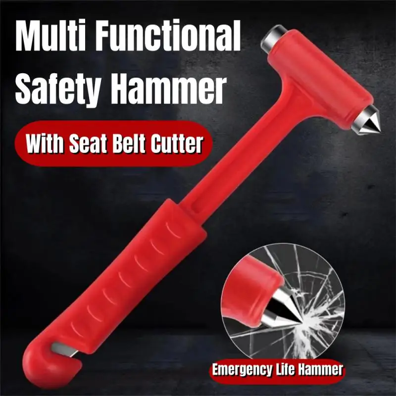 2 in1 Car Safety Hammer Window Breaker Seat Belt Cutter Multifunction Emergency Escape Tool Automobile Safety Life-saving Hammer