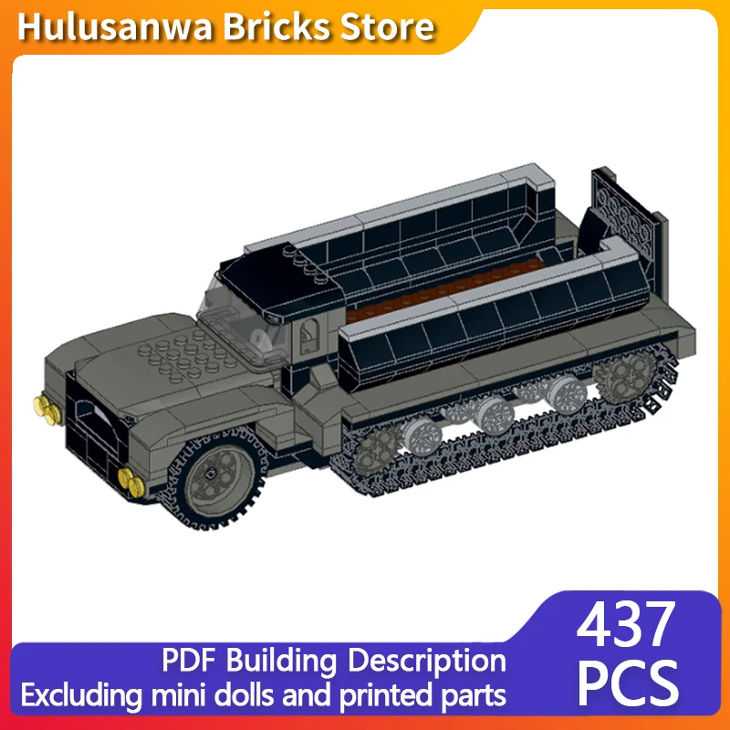 

Half-Track Troop Transporter Model MOC Building Bricks War Equipment Modular Technology Gifts Holiday Assemble Children Toy Suit