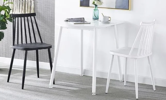 Indoor Furniture Semi Circle Dining Table Against Wall with Adjustable Feet Easy Assembly