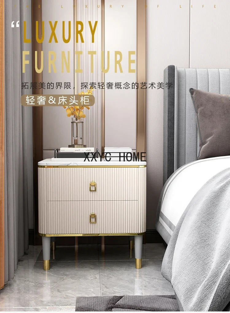 Американский свет, роскошная мраморная прикроватная тумбочка, современный прикроватный шкафчик, комод для маленькой квартиры, мебель