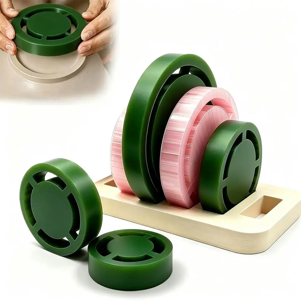 Pottery Foot Ring Molds Wheel Thrown Clay Base Tools Pottery Foot Ring Tool Set 6-size Clay Base Aligner Templates for Hand