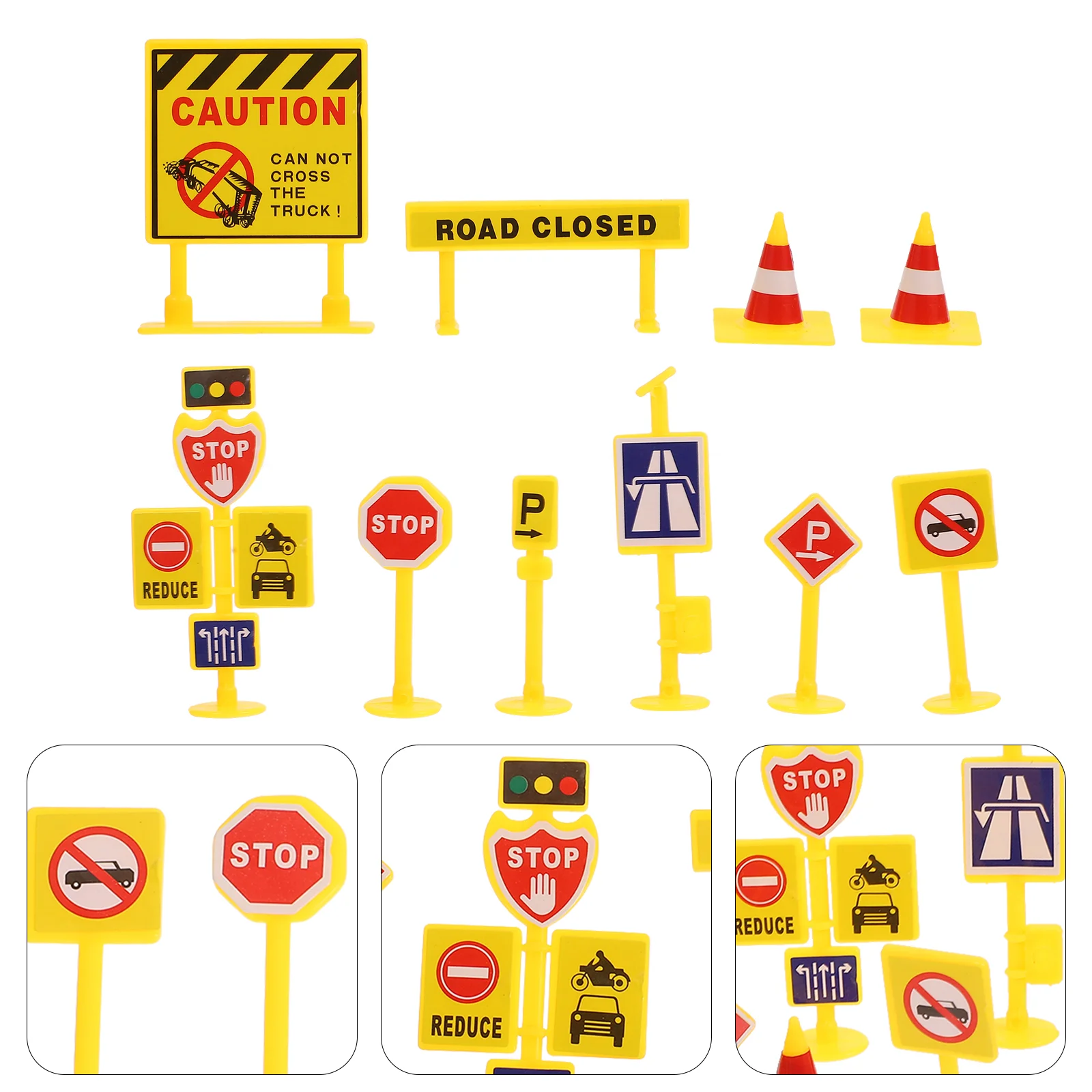 5 Set/50pcs Micro Landscape Road Sign Photo Prop Cognitive Games Toys Mini DIY Miniature Scene Accessory Plastic Ornament