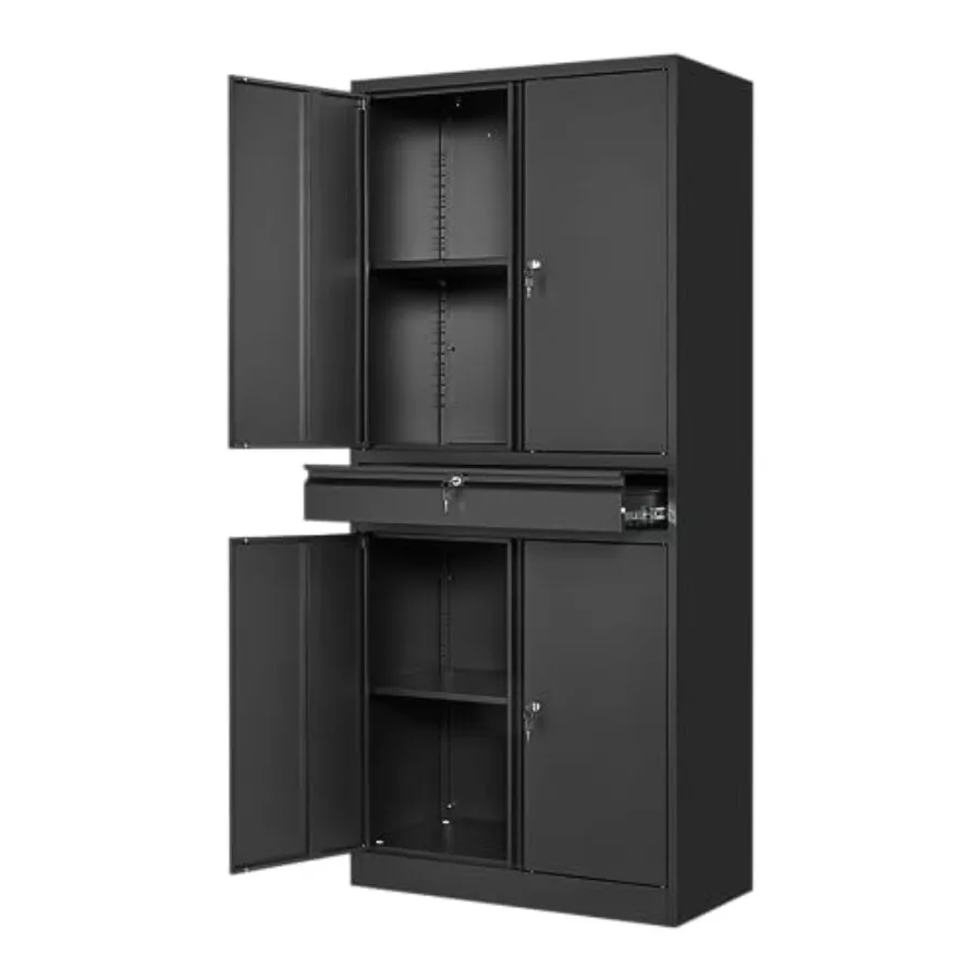 Metal Garage Storage Cabinet with Locking Doors and Adjustable Shees, 7