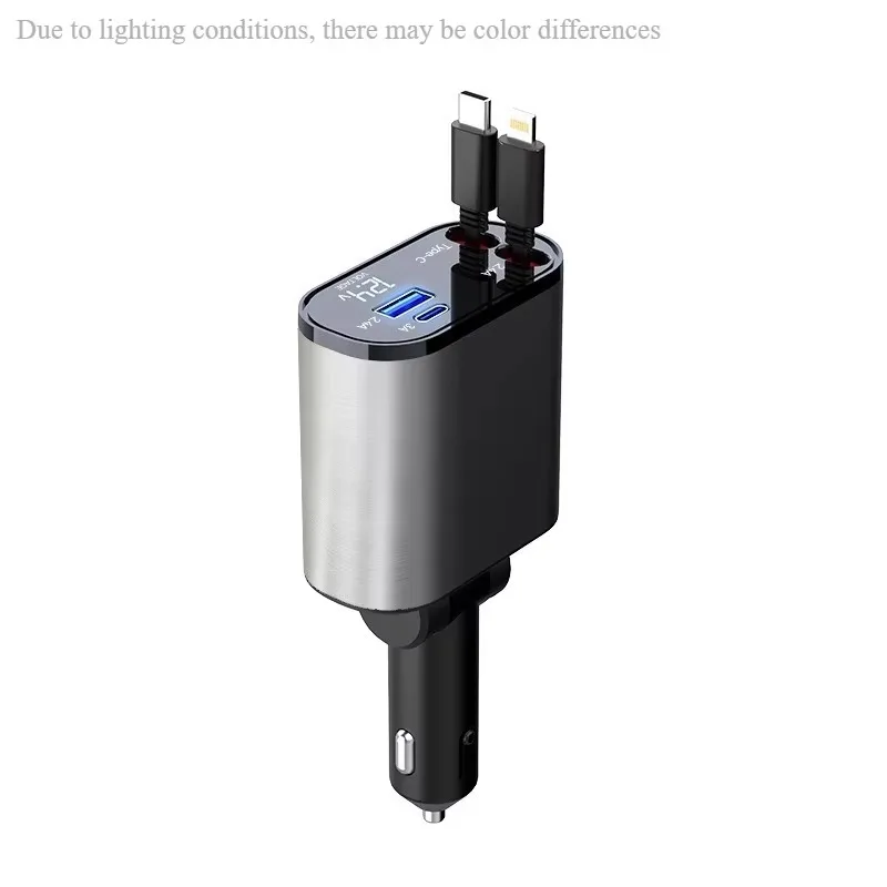 2 USB Port Car Charger Adapters, Suitable for Telescopic 4-in-1 Car Chargers, Supporting Ultra Fast Charging (up To 66W)